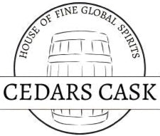 Logo for Cedars Cask with a barrel design on a white background